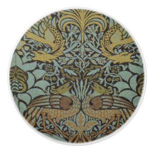 Bouton De Porte En Céramique Peacock et Dragon (par William Morris)