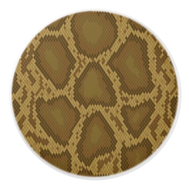 Bouton De Porte En Céramique Peau de serpent, motif de reptile (Devant)