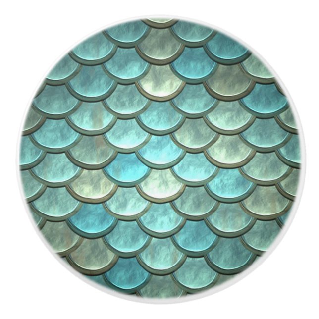 Bouton De Porte En Céramique Peau de sirène (Devant)