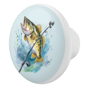 Bouton De Porte En Céramique Pêche cool artisanat