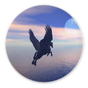 Bouton De Porte En Céramique Pegasus dans le clair de lune