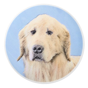 Bouton De Porte En Céramique Peinture Golden Retriever - Joli art original chie
