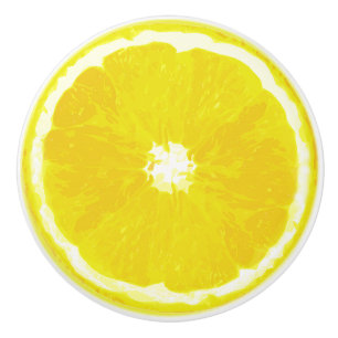 Bouton De Porte En Céramique Peinture numérique en tranches de citron