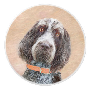 Bouton De Porte En Céramique Peinture Spinone Italiano - Belle Art Original Chi