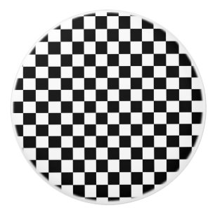 Bouton De Porte En Céramique Penderie à carreaux noirs et blancs