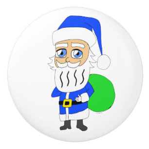 Bouton De Porte En Céramique Père Noël chibi      