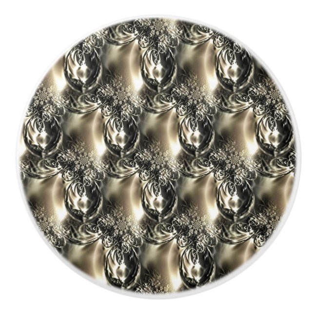 Bouton De Porte En Céramique Perles dorées (Devant)