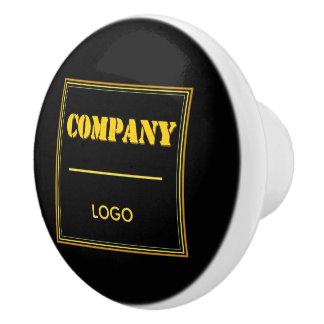 Bouton De Porte En Céramique Personalized Company Black Modern Custom Business