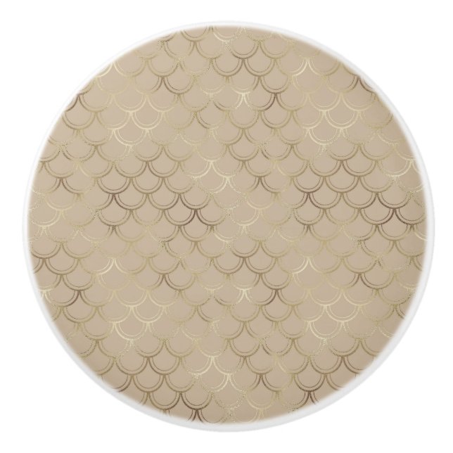 BOUTON DE PORTE EN CÉRAMIQUE PERSONNALISÉ NEUTRE INSPIRÉ MERMAID (Devant)