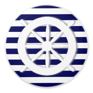 Bouton De Porte En Céramique Personnalité marine de la roue du navire