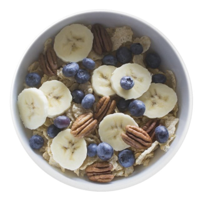 Bouton De Porte En Céramique Petit-déjeuner sain Bol Fruit & Nutriments (Devant)