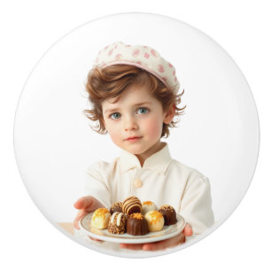 Bouton De Porte En Céramique Petit garçon mignon vous invitations pour les choc