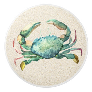 Bouton De Porte En Céramique Petits Noeuds en céramique de crabe de plage
