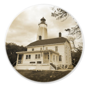 Bouton De Porte En Céramique Phare de Sandy Hook