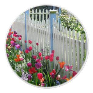 Bouton De Porte En Céramique photo de Cape May NJ de clôture de blanc de jardin