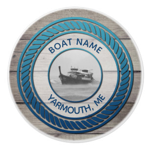 Bouton De Porte En Céramique Photo personnalisée Ancre nautique