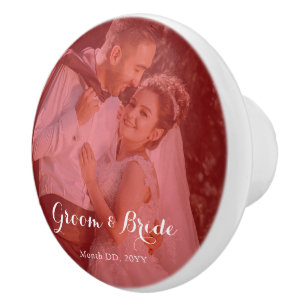 Bouton De Porte En Céramique Photo personnalisée Ceramic Knob for Couples in Lo