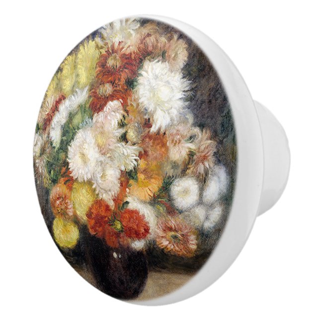 Bouton De Porte En Céramique Pierre-Auguste Renoir Bouquet de Chrysanthèmes (Droite)