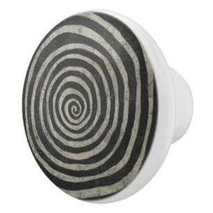 Bouton De Porte En Céramique Pierre - spirale