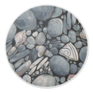 Bouton De Porte En Céramique Pierres de plage Coques Galets Rochers Peinture Ar