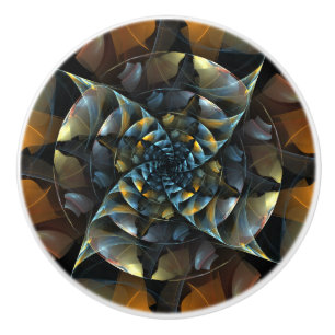 Bouton De Porte En Céramique Pinwheel Art Abstrait