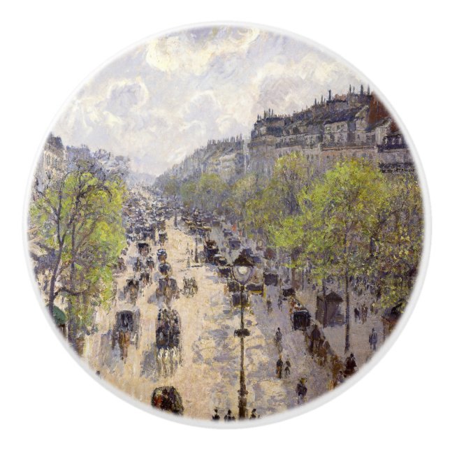 Bouton De Porte En Céramique Pissarro - Boulevard Montmartre, Printemps (Devant)