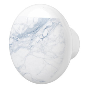 BOUTON DE PORTE EN CÉRAMIQUE PIXDEZINES MARBRE BLANC+VEINES BLEUES