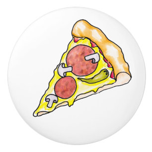 Bouton De Porte En Céramique Pizza