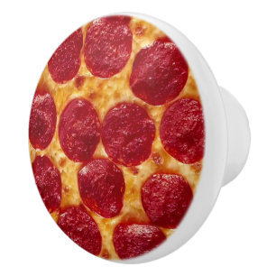 Bouton De Porte En Céramique pizza pepperonis