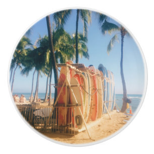 Bouton De Porte En Céramique Planches de surf de Waikiki Beach