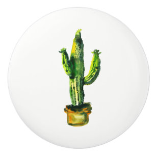 Bouton De Porte En Céramique Plante du désert de Cactus Boho Sud-Ouest rustique
