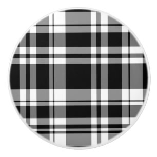 Bouton De Porte En Céramique Plaque blanche et noire