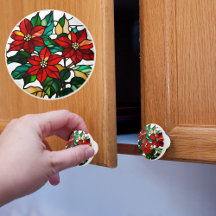 Poinsettia en Verre de Faux