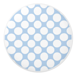 Bouton De Porte En Céramique Pointe bleu et blanc Polka Ceramic Knob