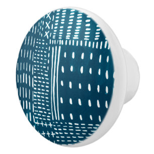 Bouton De Porte En Céramique Points de Sashiko