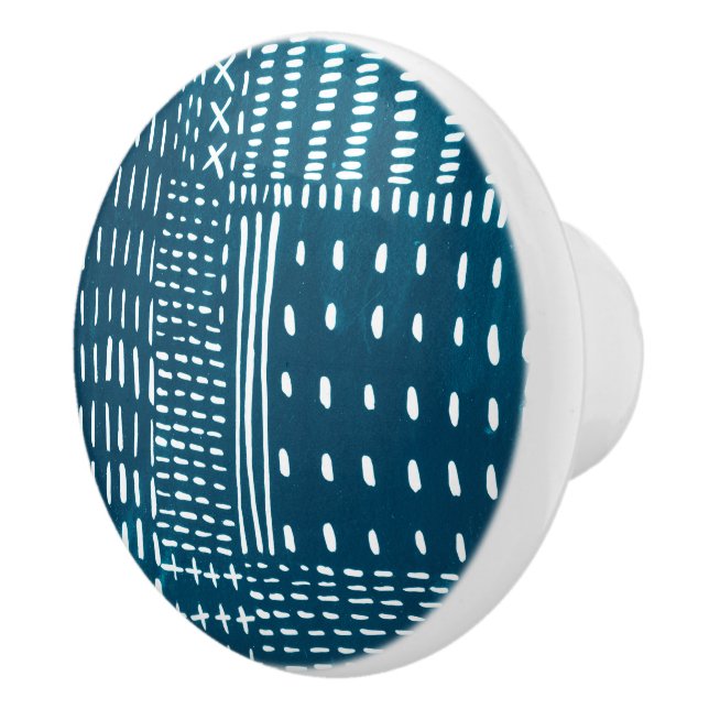 Bouton De Porte En Céramique Points de Sashiko (Droite)