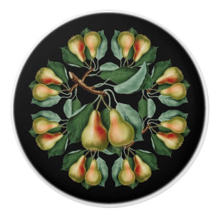 Bouton De Porte En Céramique Poires ~ Noir ou tout Arrière - plan couleur ~ * ~