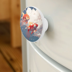 Bouton De Porte En Céramique Poisson nuageux