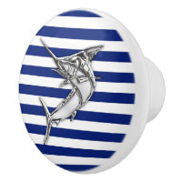 Poissons de Marlin de chrome sur la copie nautique