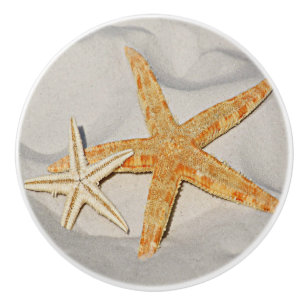Bouton De Porte En Céramique Poissons d'étoile à la plage
