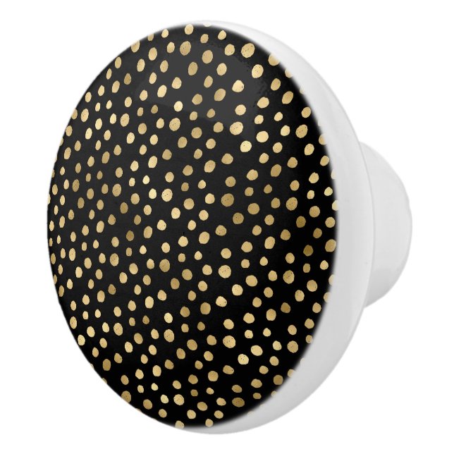 BOUTON DE PORTE EN CÉRAMIQUE POMME D'OR NOIR PERSONNALISÉ (Droite)