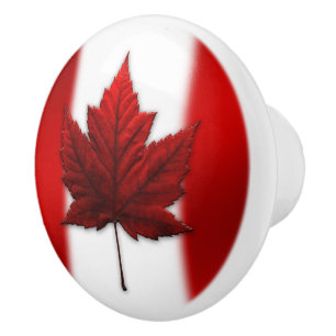 Bouton De Porte En Céramique Porte Canada Feuille d'érable Knows Décor Canada