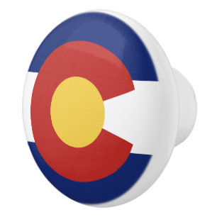 Bouton De Porte En Céramique Porte du drapeau du Colorado et tiroirs