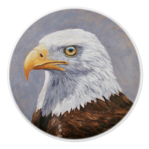 Bouton De Porte En Céramique Portrait de Bald Eagle