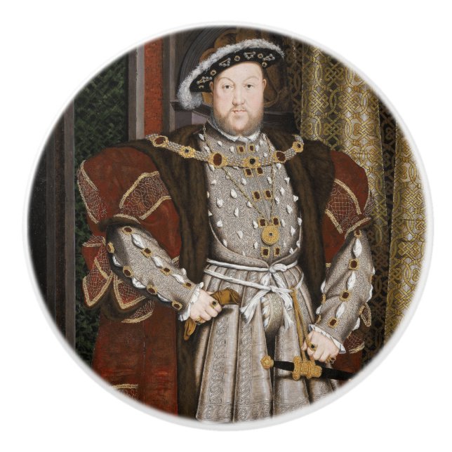 Bouton De Porte En Céramique Portrait de Henri VIII (Hans Holbein le jeune) (Devant)