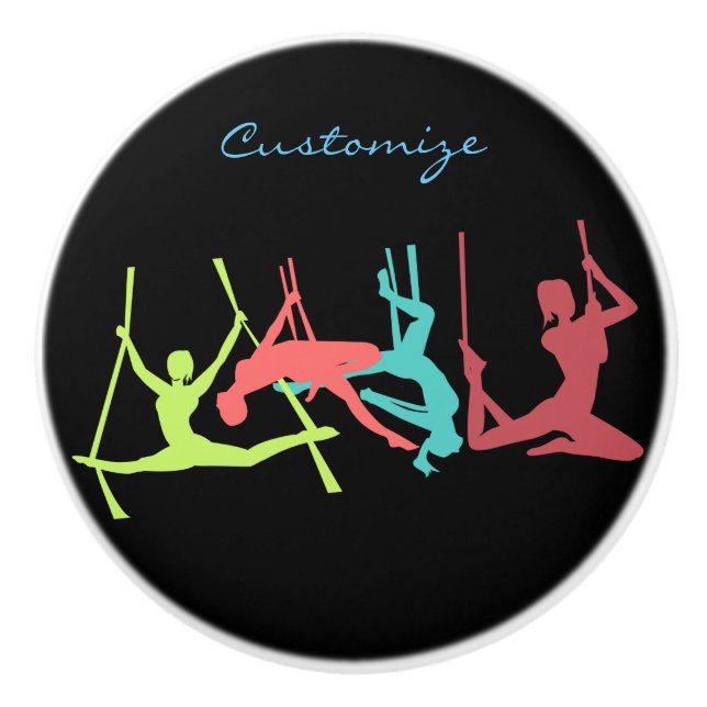 Bouton De Porte En Céramique Poses de fitness aérien Thunder_Cove (Devant)