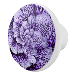Bouton De Porte En Céramique Pouces lavande violette fleur ronde céramique poig