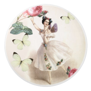 Bouton De Porte En Céramique Pretty Ballerina Fairy Ceramic Pull