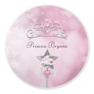 Bouton De Porte En Céramique Princesse Pink Wand et apprêteur royal de chambre