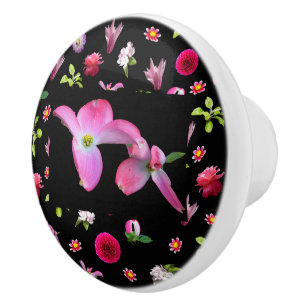 Bouton De Porte En Céramique Printemps Floral Photo Cabinet d'impression Knok D